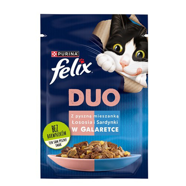 Poza cu Felix Fantastic Duo with salmon and sardine in jelly - wet cat food - 85g