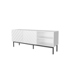 Poza cu ABETO RTV cabinet on black steel frame 150x42x60 cm white/gloss white (ABETORTV15+ST B)